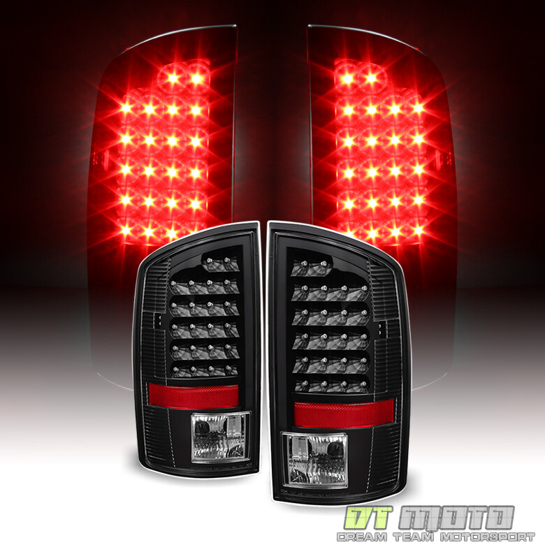 Black 2007-2008 Dodge Ram 1500 / 07-2009 2500 3500 LED Tail Lights Brake Lamps