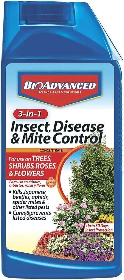 BioAdvanced 3-In-1 Insect Disease & Mite Control 32oz Tree Shrub Concentrate