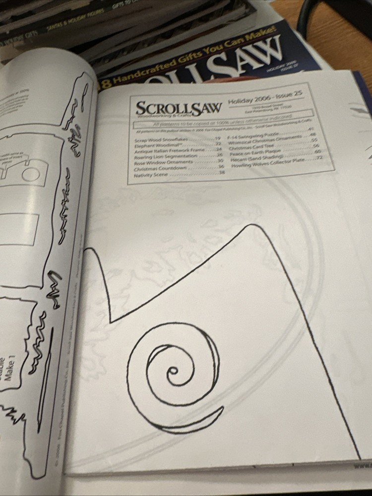 Scroll Saw Workshop Magazines Full Size Pattern Holiday 2006 Scroll Saw