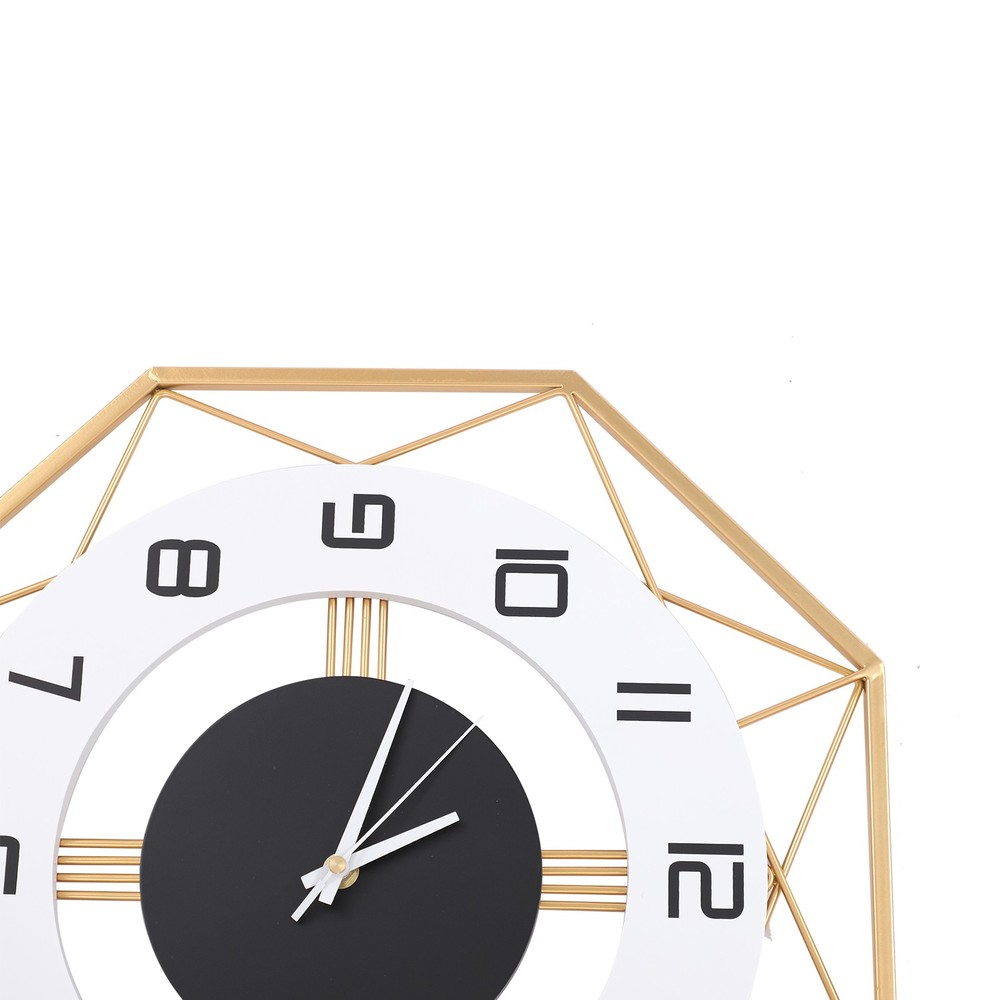 Modern Octagonal Wall Clock - Silent Battery Operated, Easy to Install