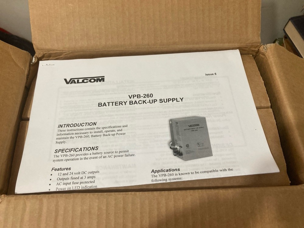 Valcom VPB-260 Battery Backup