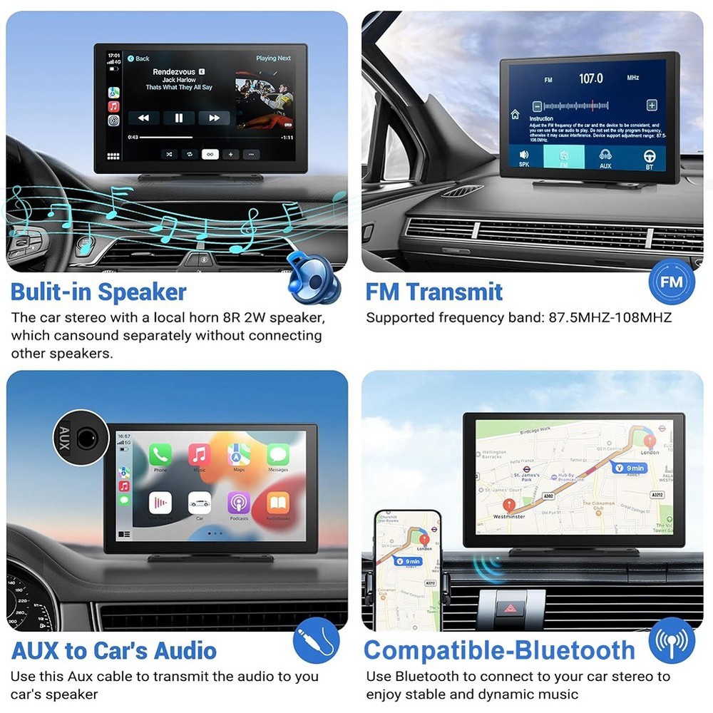 Wireless Connectivity 9 Inch Monitor Featuring Backup Camera Functionality