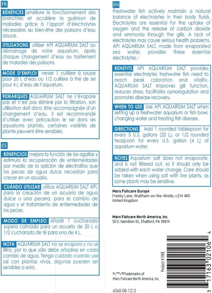 API AQUARIUM SALT Freshwater Aquarium Salt,