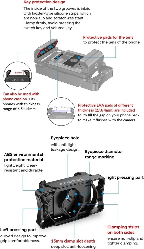 Universal Smartphone Adapter for Telescopes - Innovative and Scratch-Free Design