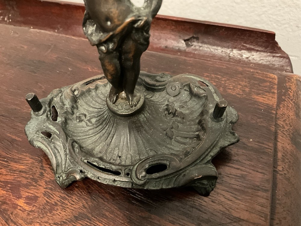 Antique Victorian Figural Cherub Thimble Thread Holder