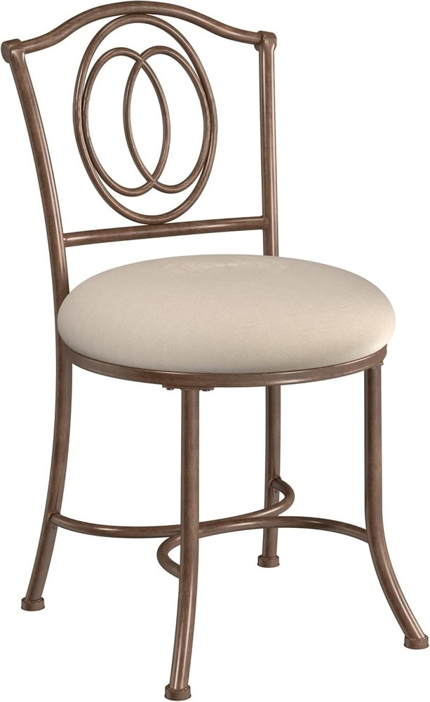 Emerson Metal Vanity Stool Silver 51053A