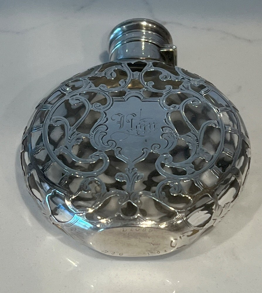 Gorham Sterling SILVER OVERLAY PERFUME FLASK