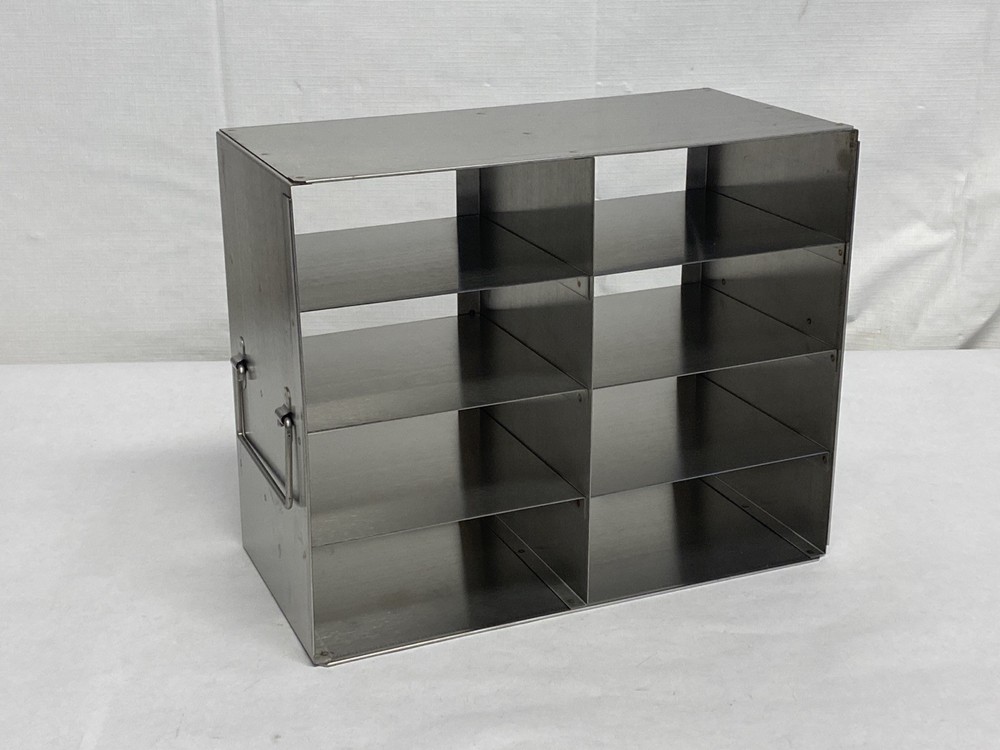 Lab 8-Place 2x4 Array Horizontal Freezer Rack w/ Side Handles Fits 5x5x2” Boxes