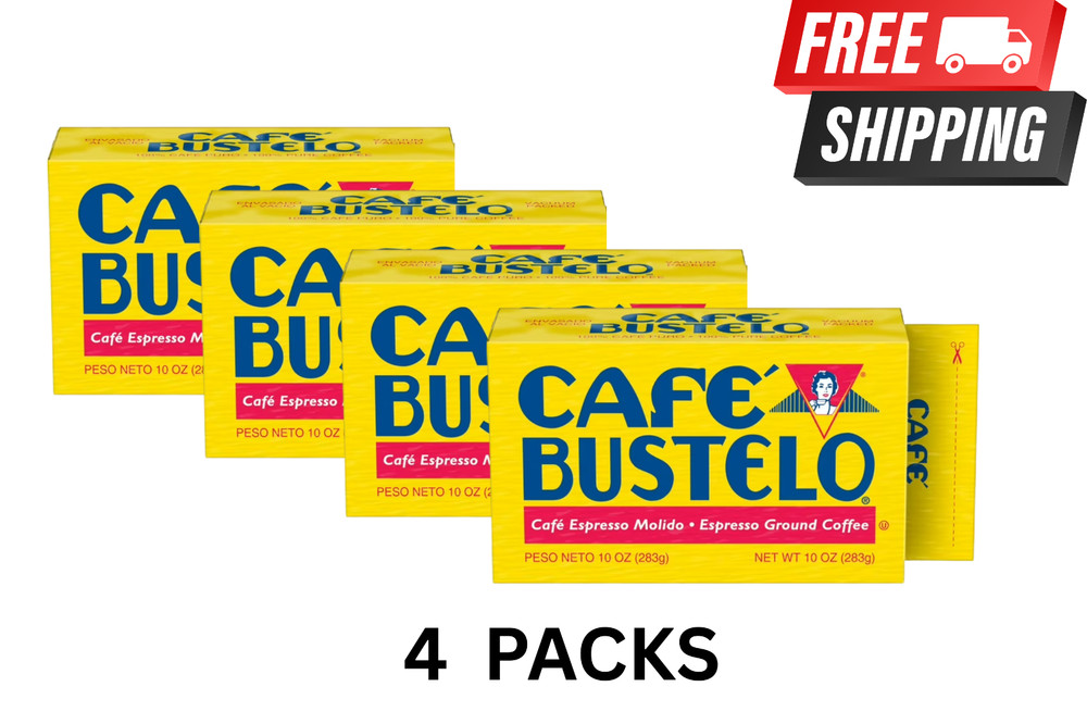 4 pack Cafe Bustelo Ground Espresso Coffee 10oz Brick