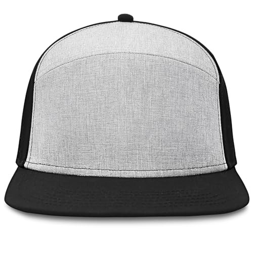 Men Flat Brim Adjustable Performance Hat, Mesh One Size 4017# Black+light Grey