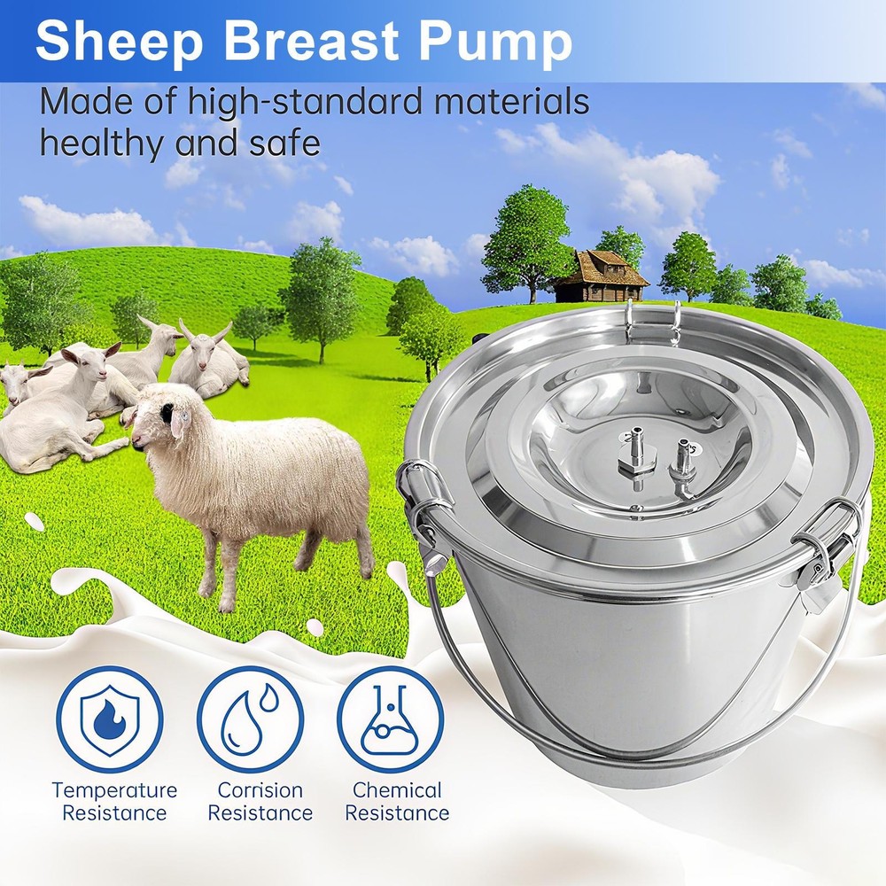 Electric Goat Milker Machine 3L Pulsating Automatic Breast Pump