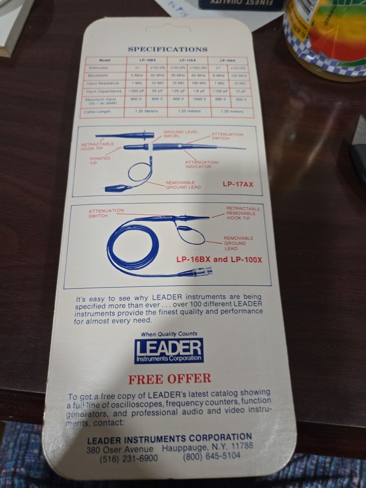 Leader Oscilloscope Probe LP-16BX