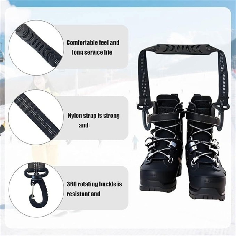 Adjustable Ski Boot Binding Straps for Easy Boot Organization Nylon Webbing 2pcs