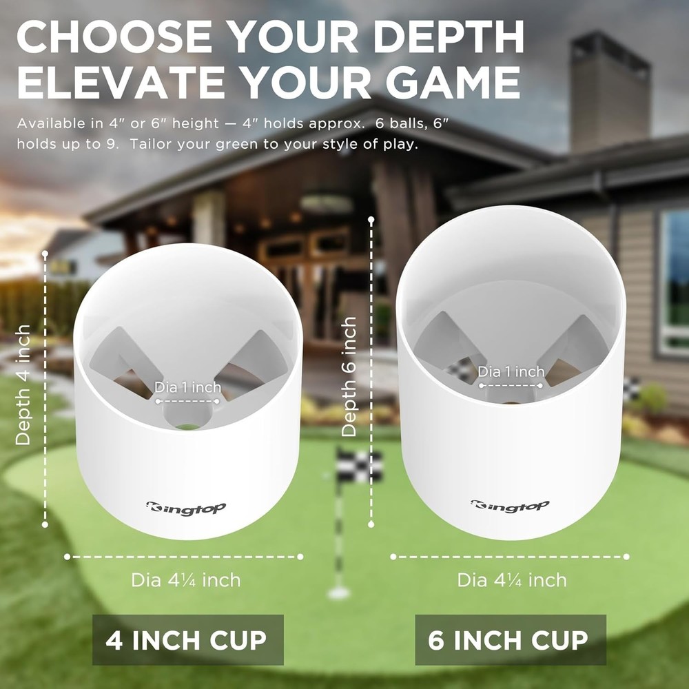 Foldable Golf Hole Cups with Drainage - Perfect for Practice Greens - 2 Count
