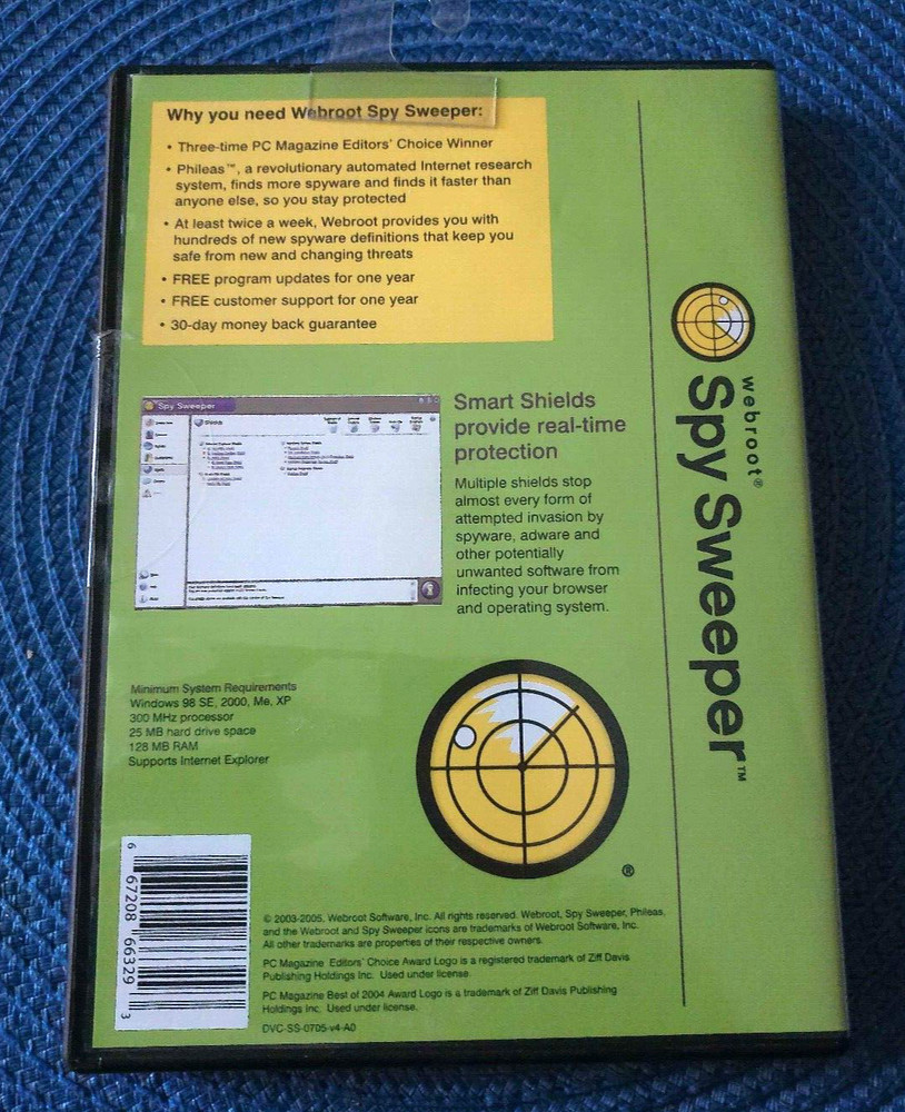 VINTAGE WEBROOT SPY SWEEPER 2002-2004