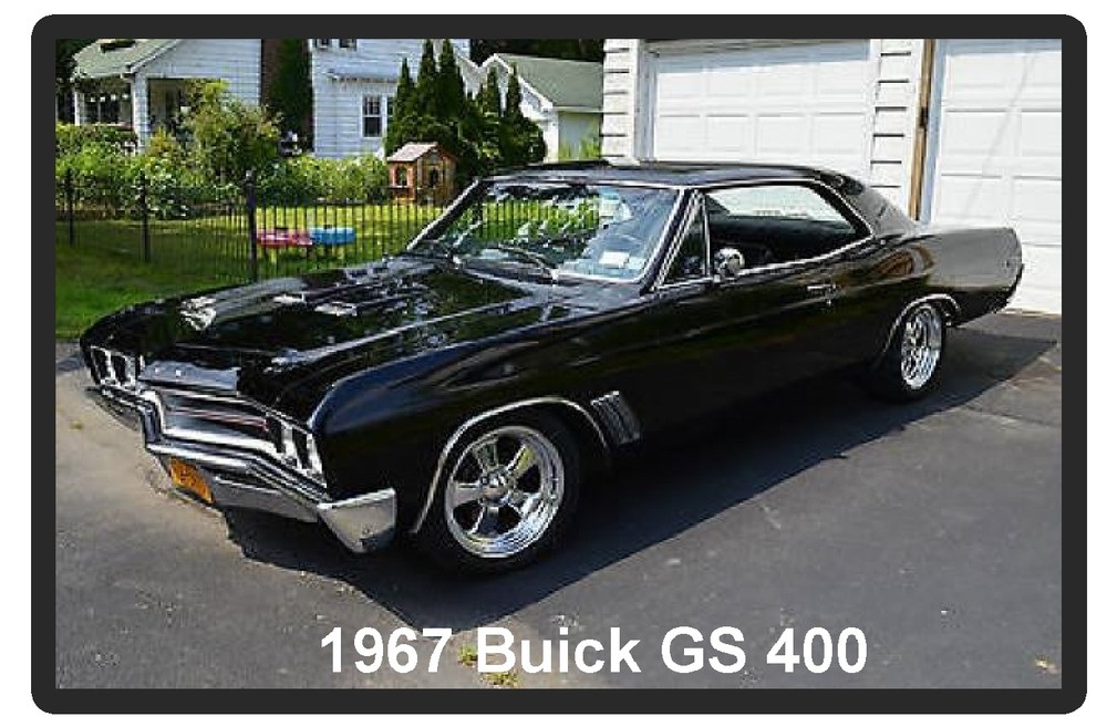 1967 Buick GS 400 Black Refrigerator Magnet