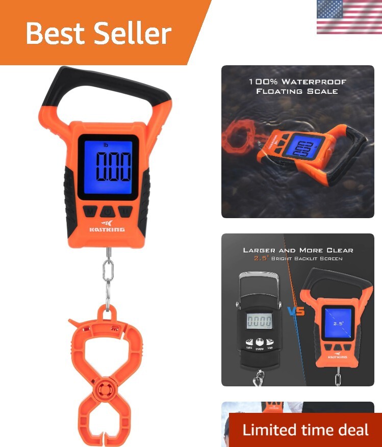 WideView Digital Fish Scale - 2.5" Waterproof Display & Accurate Reads