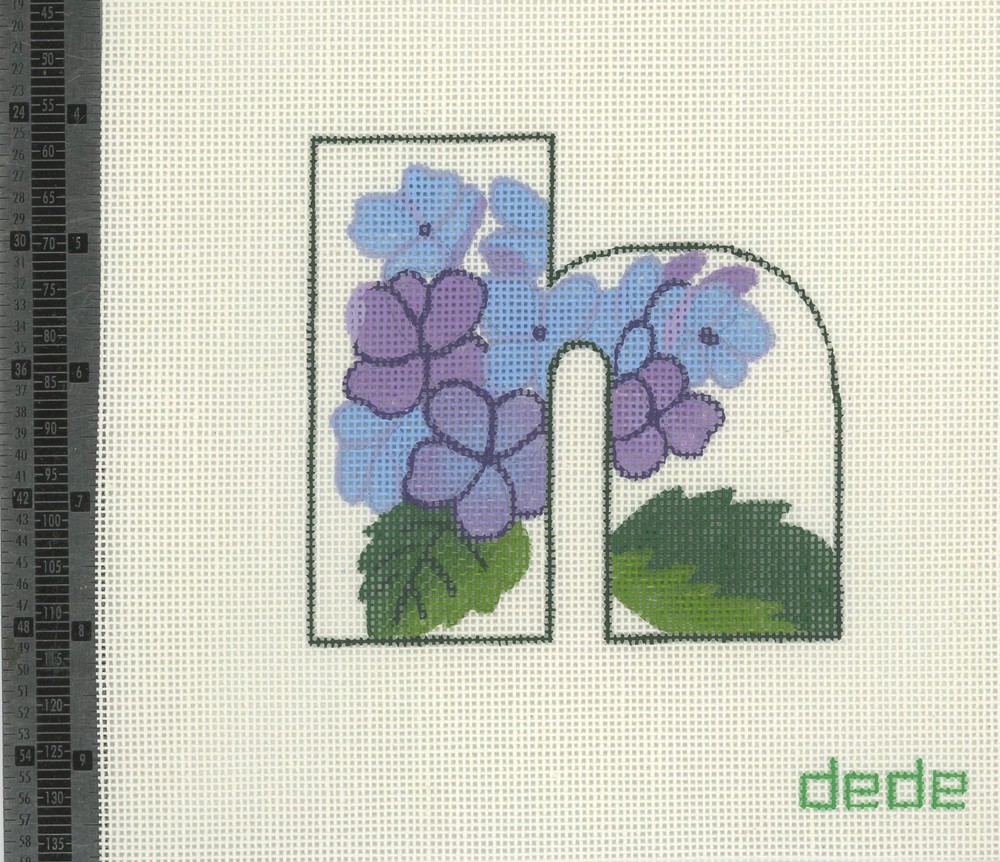 Dede Needlepoint Initial H Letter Hand Painted Canvas Ornament NEW