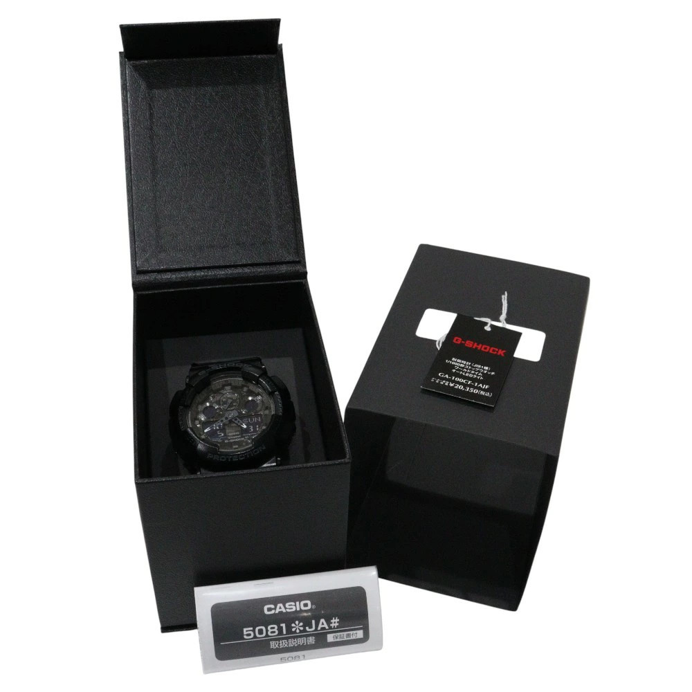 Includes Inner and Outer Box Manual CASIO G SHOCK GA 100CF 1AJF G Shock Quartz G