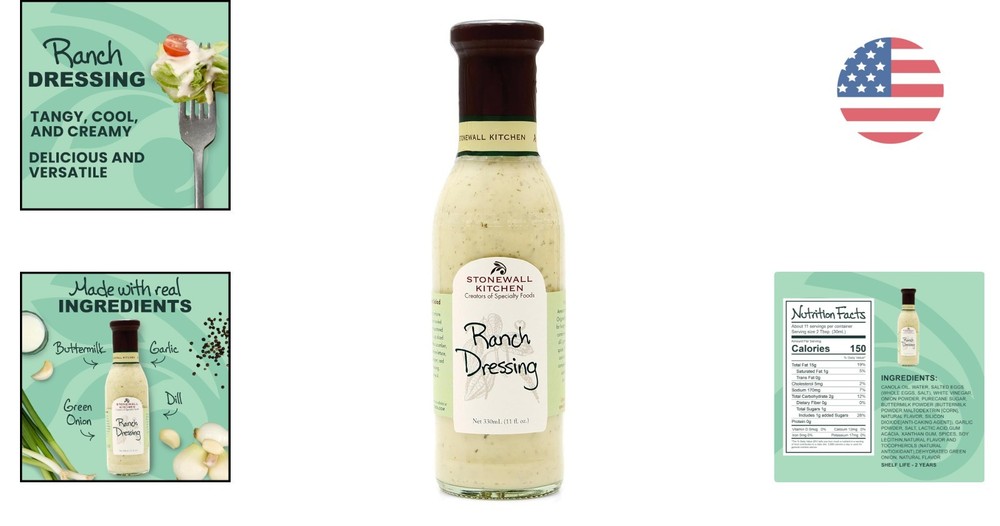 Crafted Small Batch Ranch Dressing - 11 oz, Perfect for Dipping & Marinades