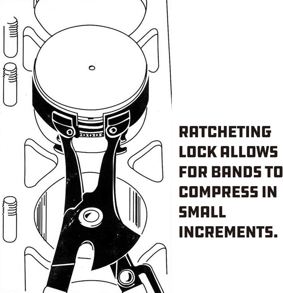 Piston Ring Compressor Tool Set for Car Engine Vehicle Maintenance Clamps Ratche