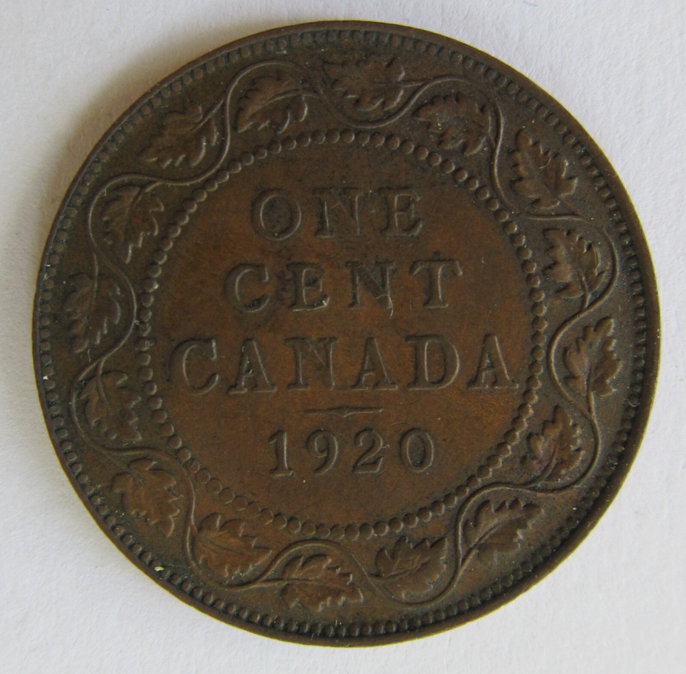 1920 Canada Large Cent George V, KM #21