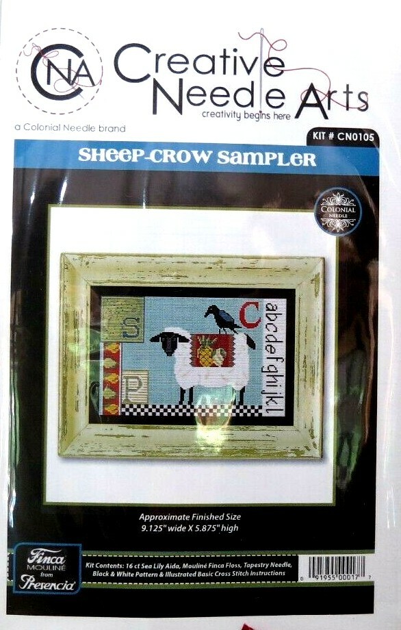 Kelly Clark Sheep Crow Sampler Counted Cross Stitch Needlepoint Kit