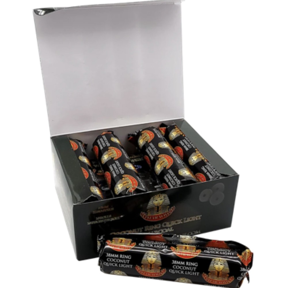 3 Packs Pharaoh’s COCONUT RING QUICK LIGHT CHARCOAL - 38MM 300pcs
