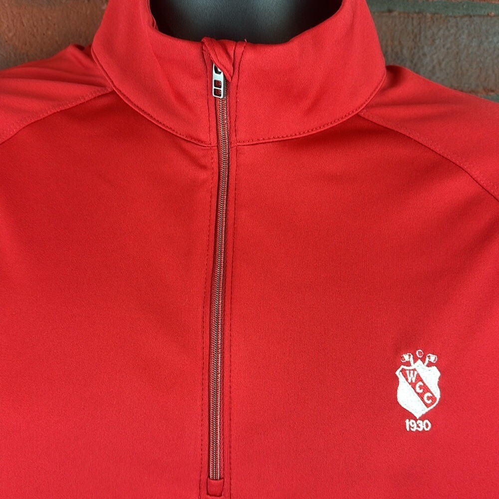 Greg Norman Men’s Large Red Pullover – Activewear, Golf, Quarter-Zip