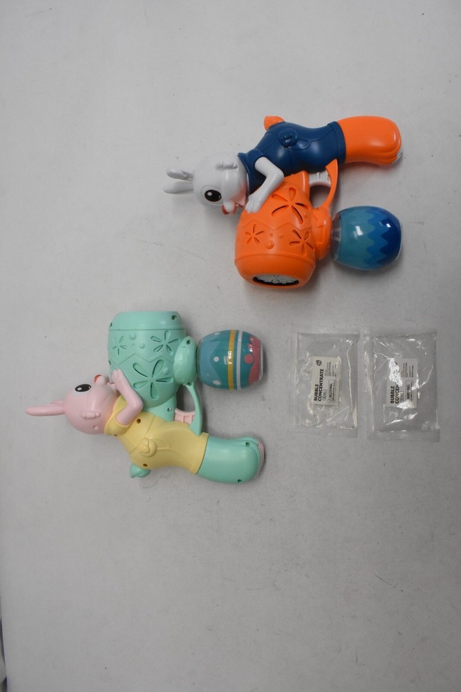 Rabbit Bubble Gun For Kids Automatic Bubble Blower 2 Pack With Bubble Liquid