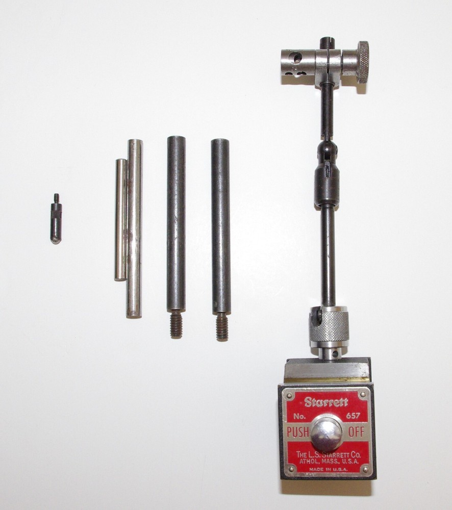Starrett Magnetic Base Indicator Holder 657A plus Extras