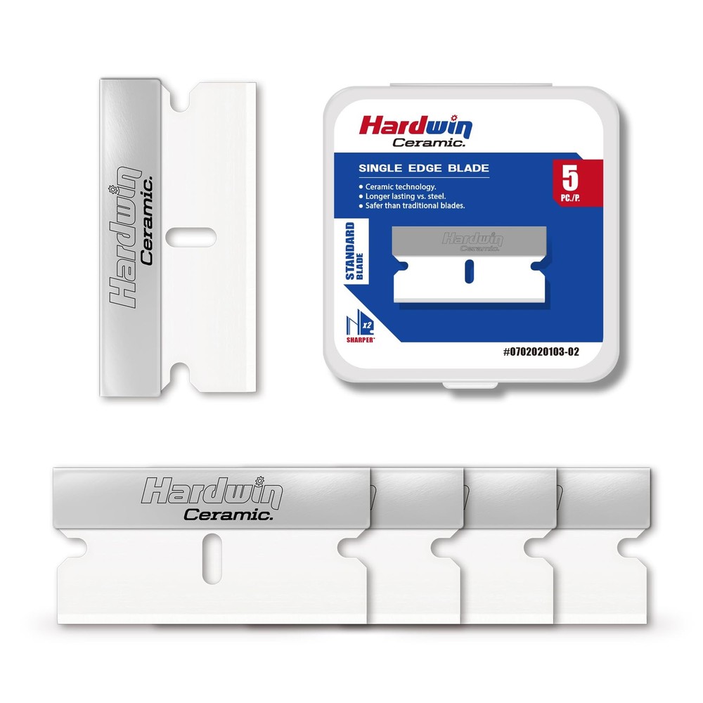 5-Pack Ceramic Single-Edge Razor Blades, Blades for Razor Blade Scraper Tool,...