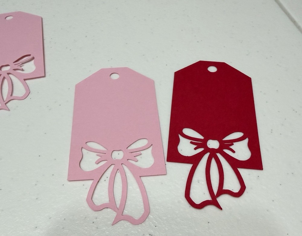 Red Or Pink Cardstock Gift Tags