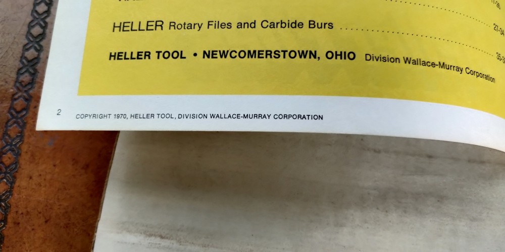 MINT!! 1970 HELLER FILES Catalog Tools USA C1