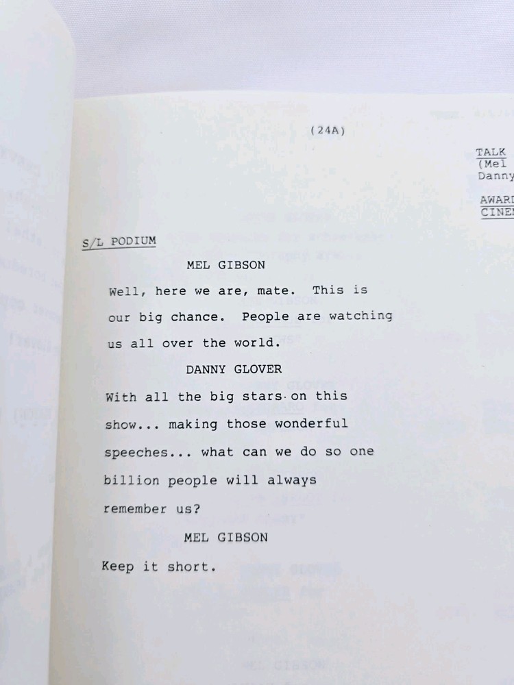 60th Academy Awards Script