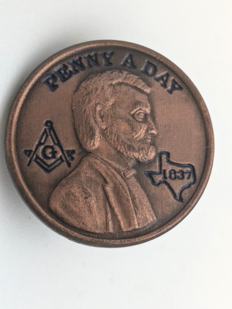 Masonic Lapel Pin "Penny a Day" Texas