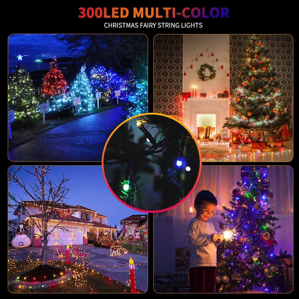 Christmas Lights Outdoor Indoor String Lights 105FT 300LED 8Mode Memory Function