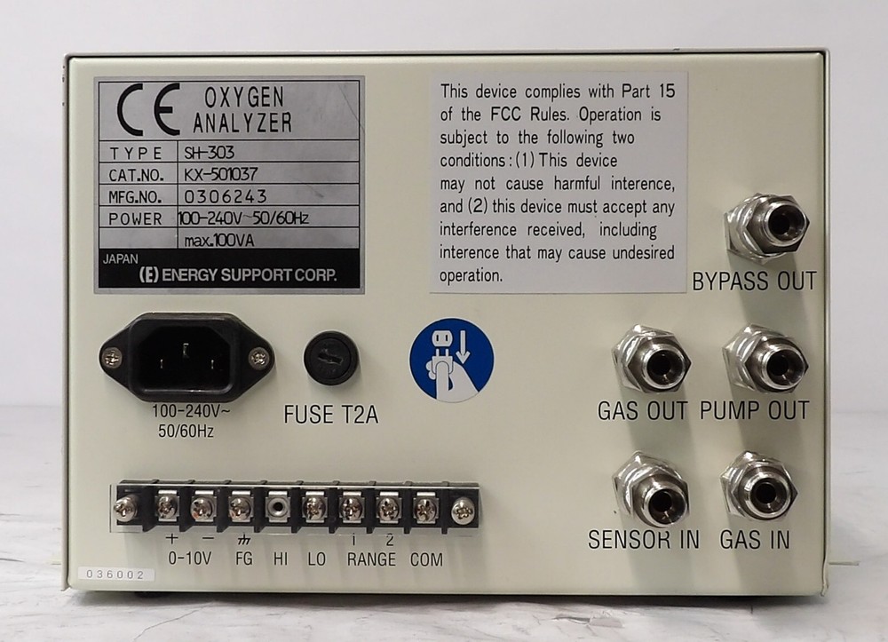 Energy Support SH-303 Oxygen Analyzer Module KX-501037 Working Surplus