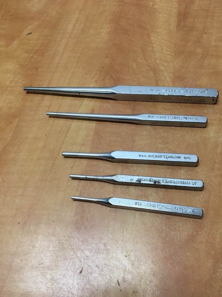 Lot of 10 Craftsman Tools Punch Drift Cold Chisel Set