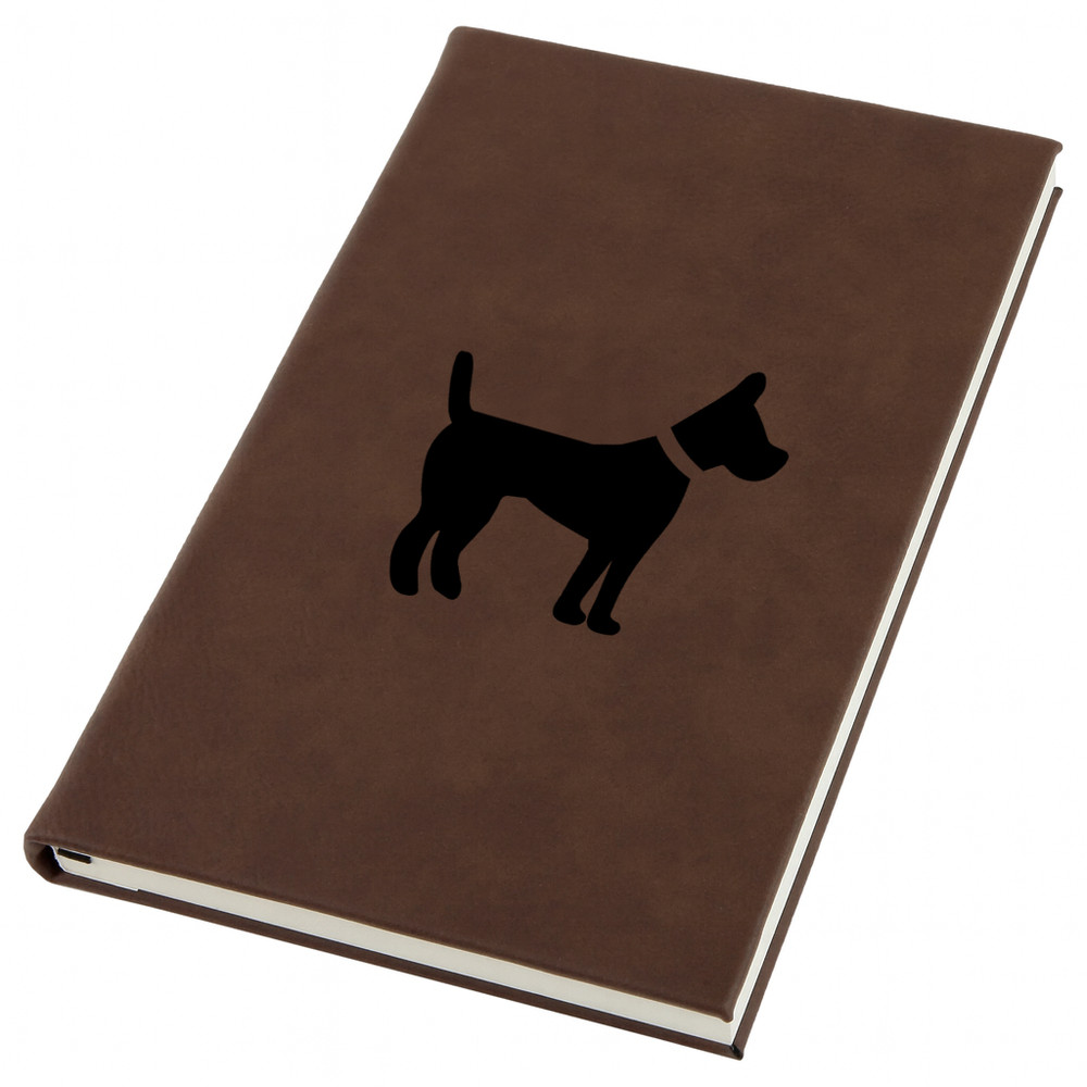Dog Engraved Leather Journal, Personal Planner with Lined Pages