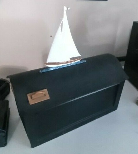 SAILBOAT Mailbox topper/ornament,.Solid STURDY CAST aluminum AS SHOWN.