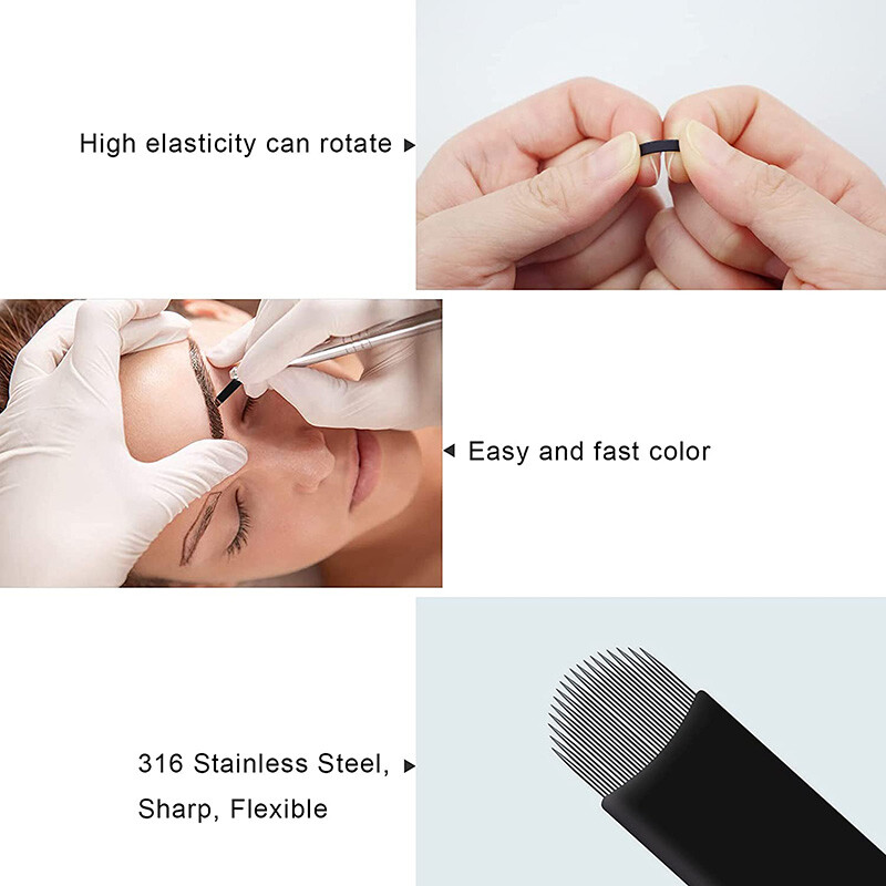 7F Pins Blades Microblading Needles Permanent Makeup Eyebrow Tattoo Microblade