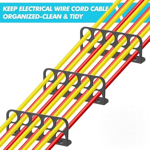 30 Pack Cable Chase-Wire Bracket, Hole Diameter 1 with 10-Hole Cable Support
