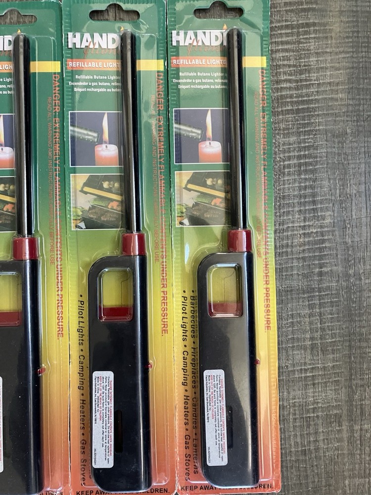 6 pack Handi flame refillable Butane multi-purpose camping BBQ home lighter