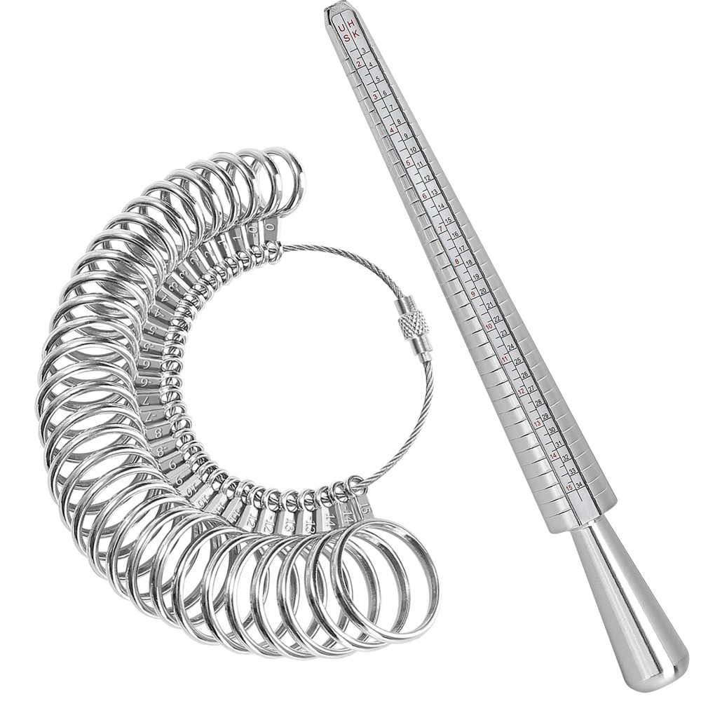 Accmor Ring Sizer US Size + HK + m/m ∮Size + CU Mandrel, Silver