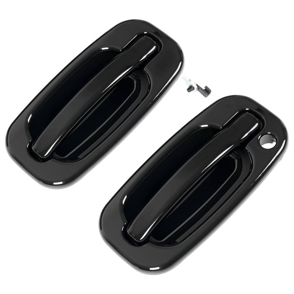 2Pc Front Outer Door Handle Set For 1999-2007 Chevy Silverado 1500 Glossy Black