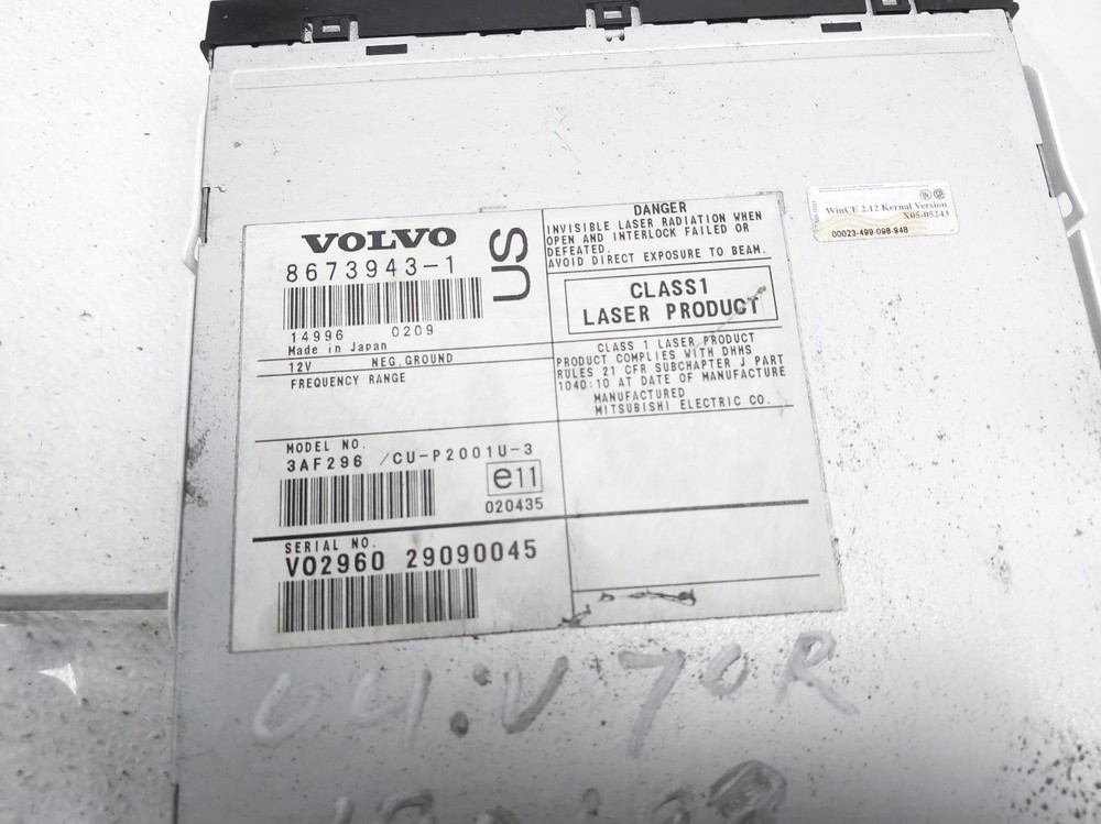 2005-2007 Volvo V70 Trunk Navigation Control Unit Module Dvd Rear Disc Player