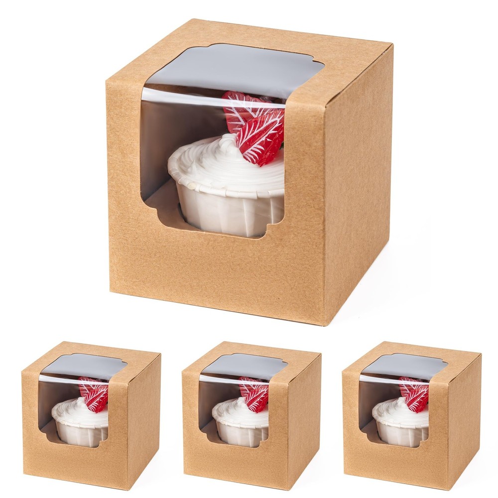 25 Pack Individual Cupcake Containers Cupcake Boxes With Window Food Grade Cupca