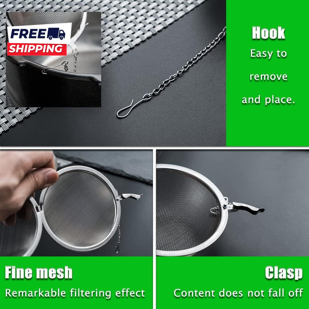 Tea Steeper 2Pcs Mesh Tea Infuser Premium Tea Filter Tea Interval Diffuser