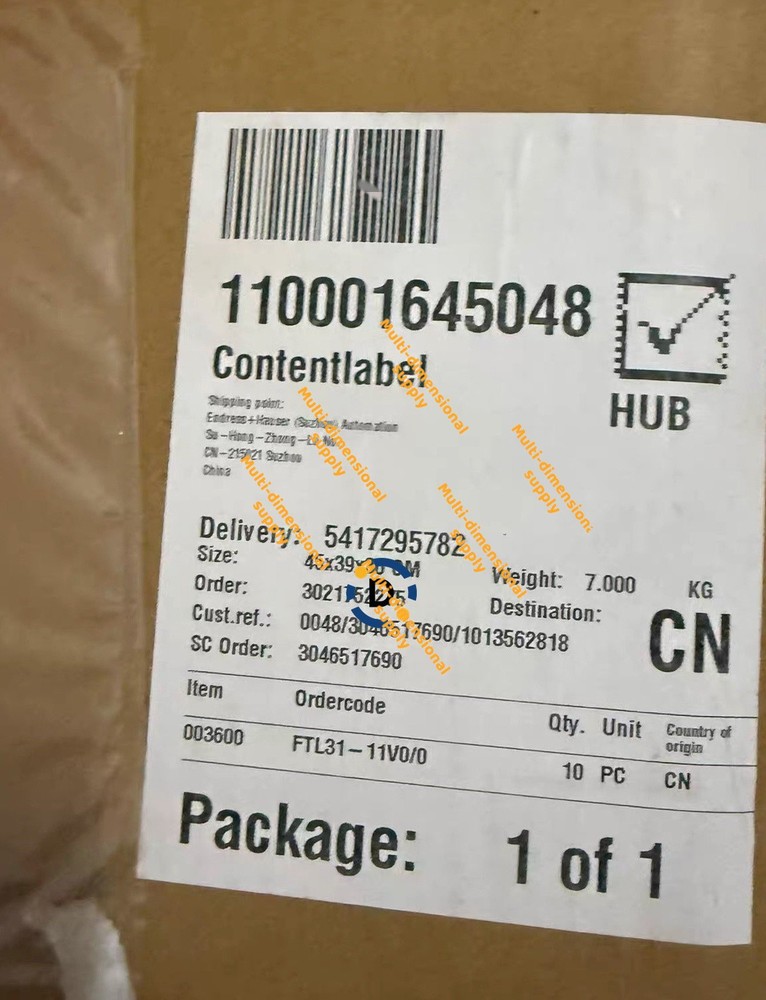 New FTL31-11V0/0 Pressure transmitter